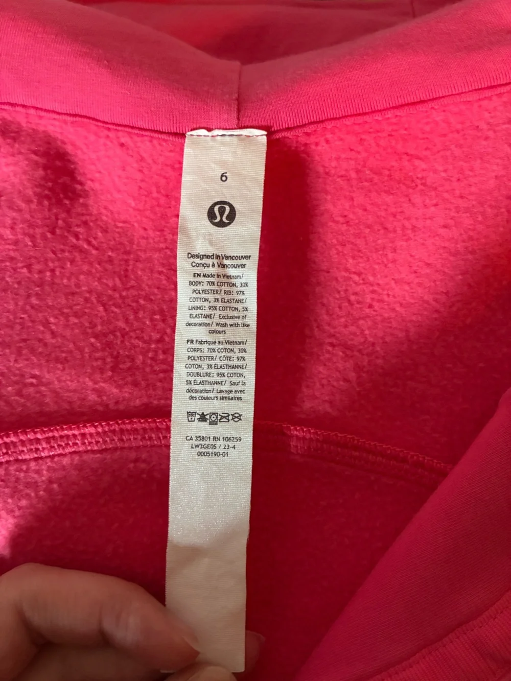 Lululemon Scuba Full-Zip Cropped Hoodie in Lip Gloss Size 6